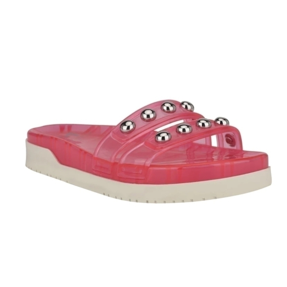 Brand New NIB Marc Fisher Trent Jelly Slide Sandals in Pink size 9 - Picture 1 of 13